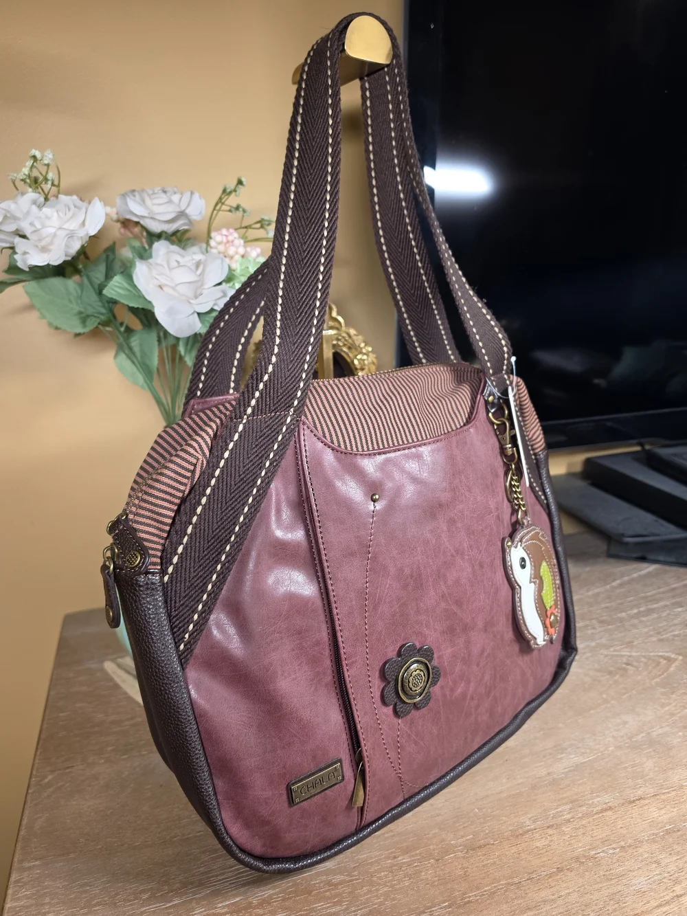 CHALA Vegan Hedgehog Bowling Zip Tote NWT!